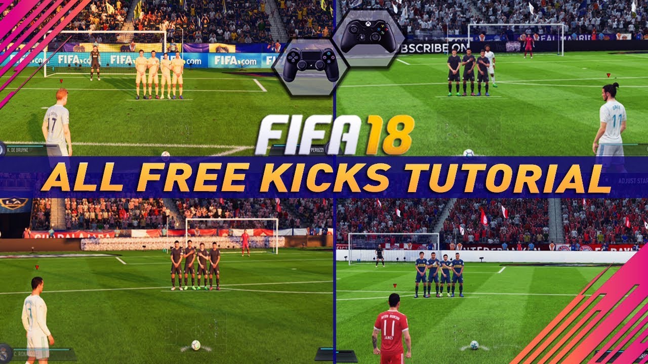 Урок по выполнению всех штрафных ударов в FIFA 18 — как забивать каждый штрафной удар (Curve Driv...
