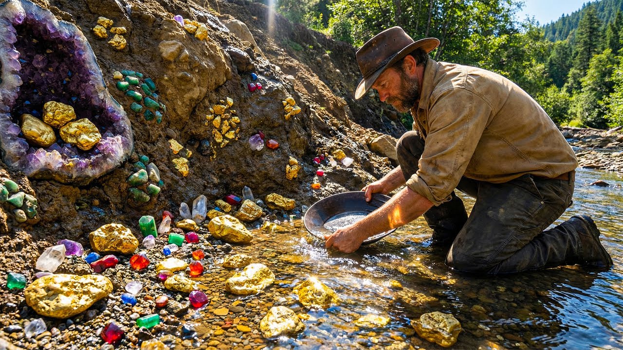 AMAZING RESULTS! Finding Valuable Gems and Gold in Rivers.