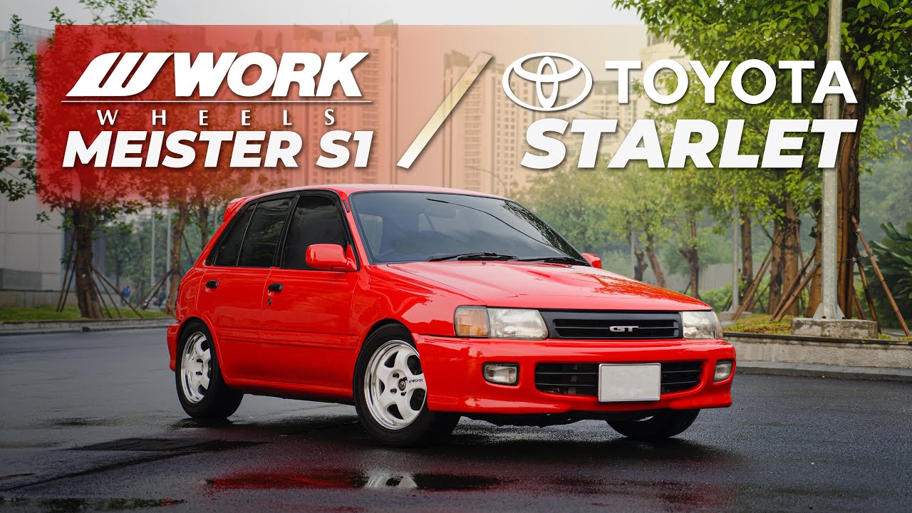 NO DEBAT!!!! WORK MEISTER S1 on TOYOTA STARLET. Perpaduan sporty dan retro dengan velg 2 piece.