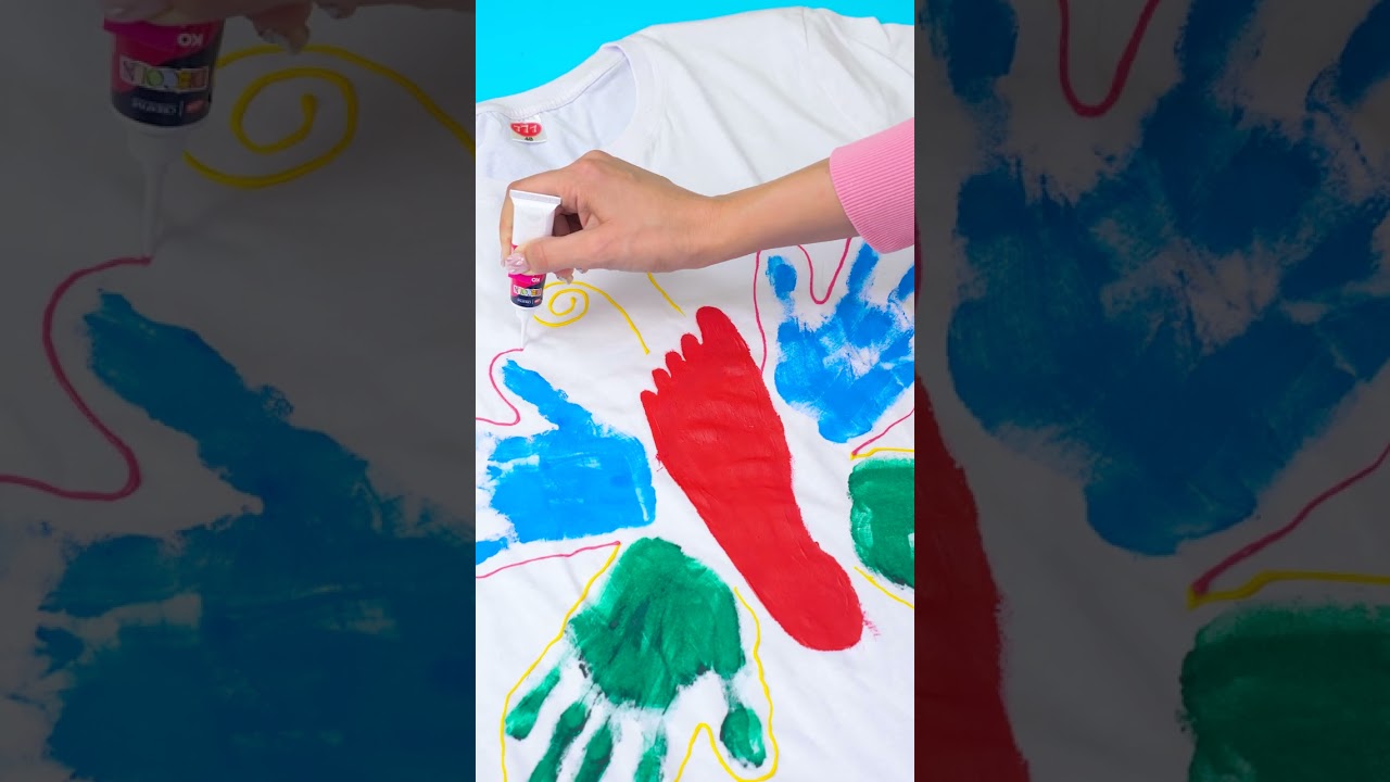 FOOTPRINT ART! 👣🎨 Watch Girl Use Her Foot to Make an Amazing DIY T-shirt! 