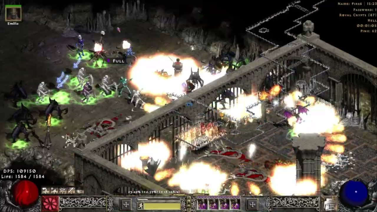 Project Diablo 2 Season 12 - Combustion Sorc Gameplay - 3x T1 Maps in 10mins day32