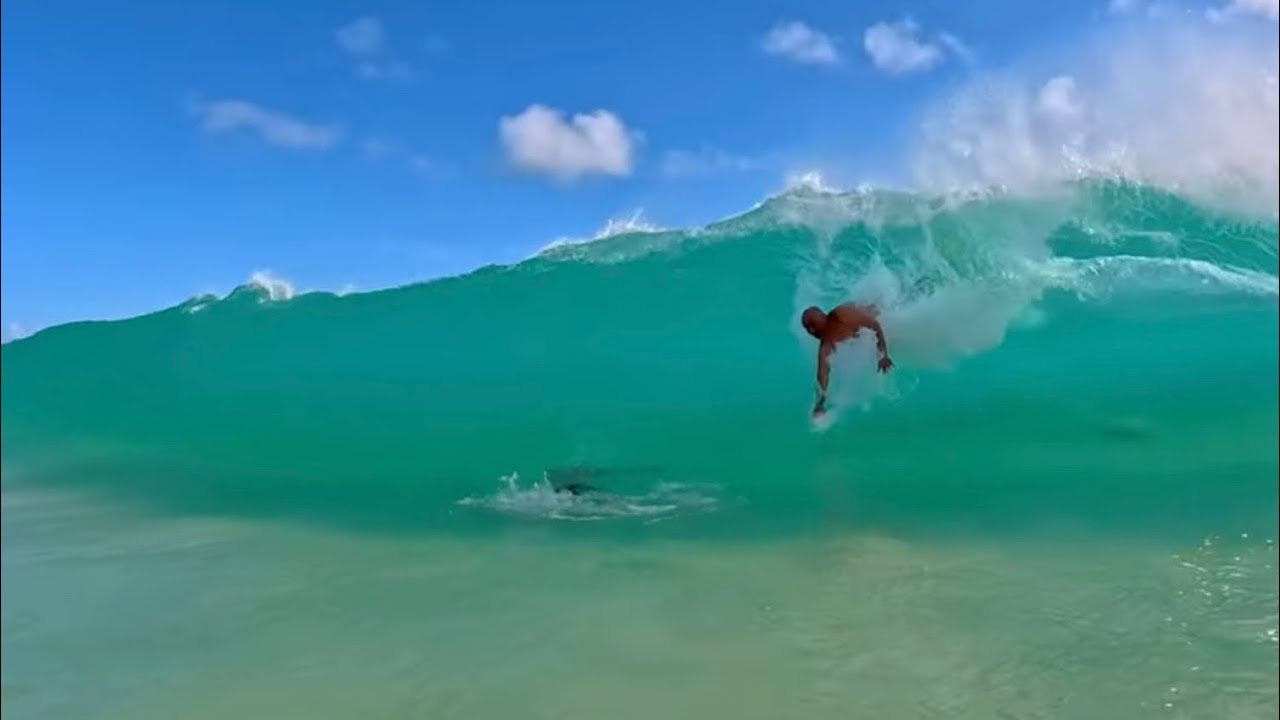 Sandy Beach Shorebreak Action Session #1 GoPro Hero 12 4K 120FPS