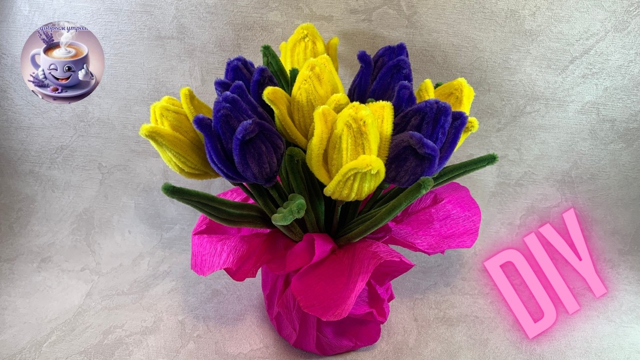 diy pipe cleaner tulips flower