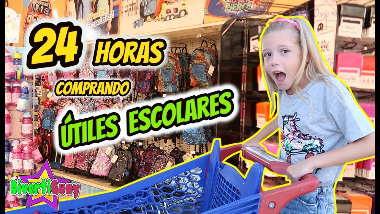 24 HORAS COMPRANDO ÚTILES ESCOLARES 2019!! PASO UN DÍA ENTERO COMPRANDO MATERIAL ESCOLAR