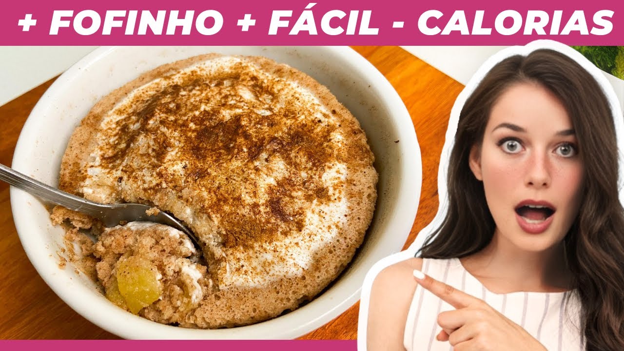 😋 DESCUBRA AGORA Como Fazer BOLO FIT DE AVEIA, MAÇÃ e CANELA na Caneca no MICRO-ONDAS | Saudável