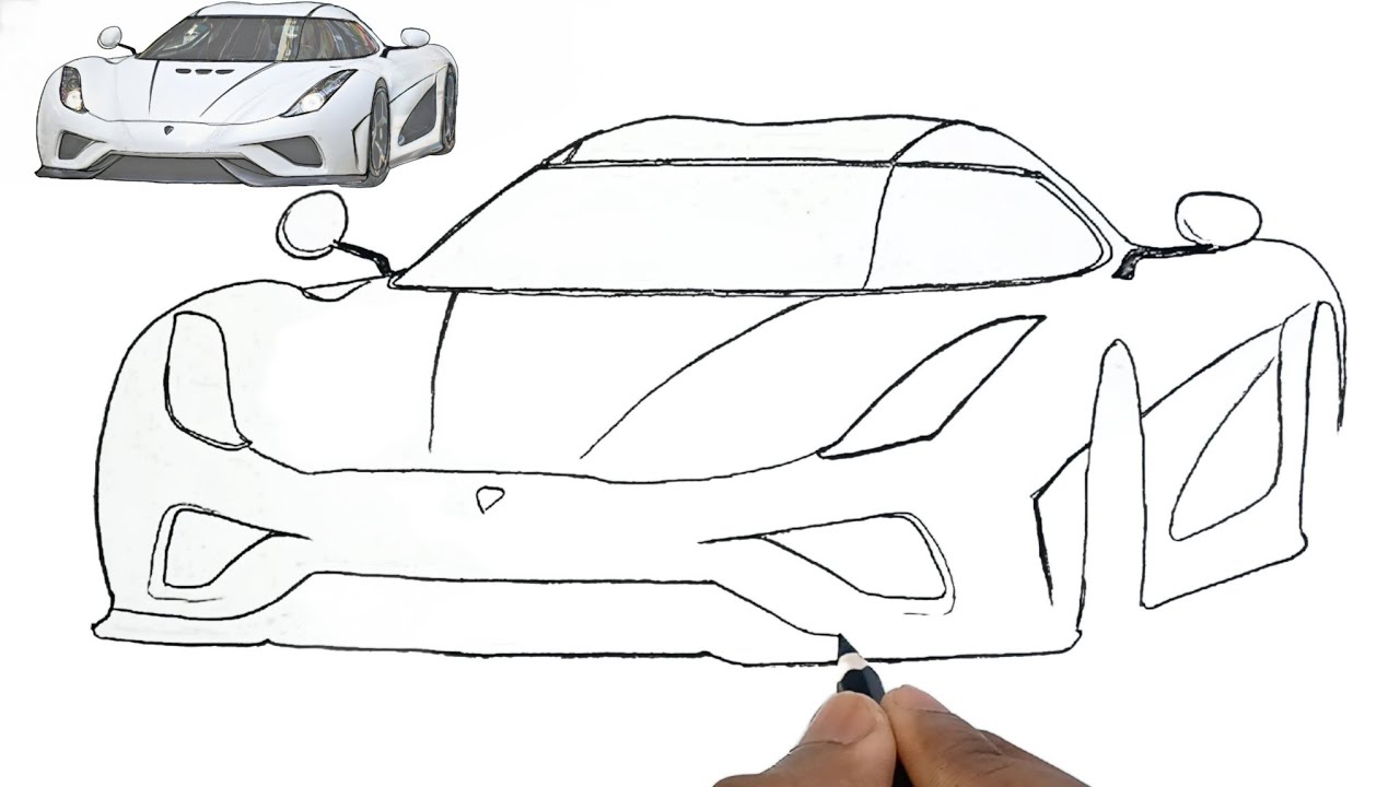 Как нарисовать автомобиль Koenigsegg Regera 🔥🔥