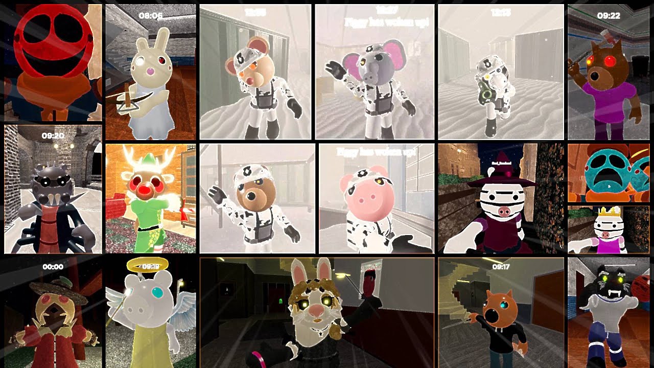 PIGGY BUT IT'S 100 PLAYERS ALL JUMPSCARES! (UPDATED EASTER 2024)