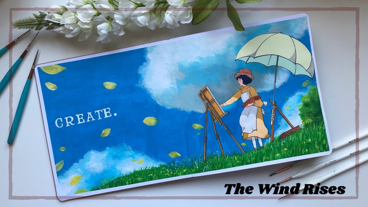 Painting Studio Ghibli Scene | The Wind Rises | Paint With Me