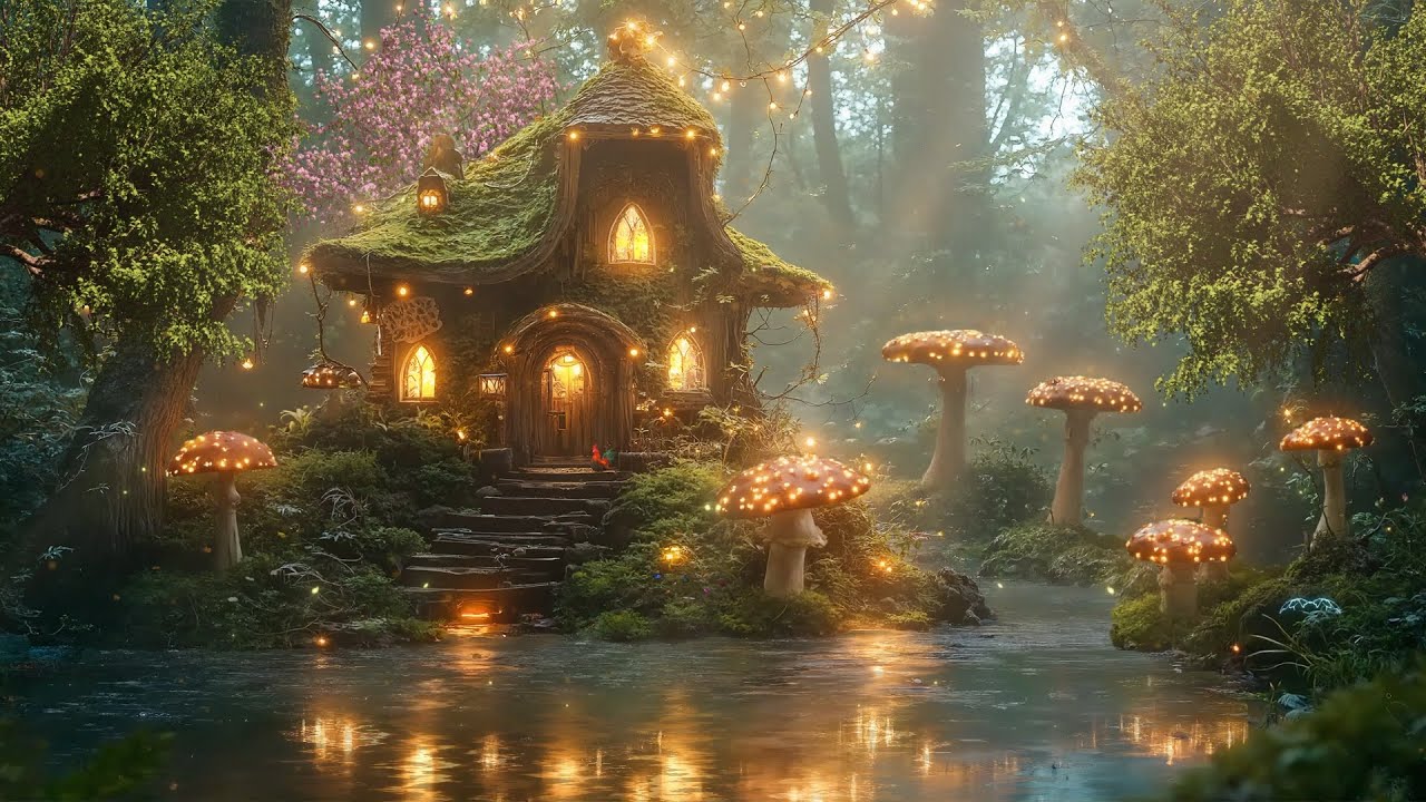 Enchanted Forest Cottage 🌙 Peaceful Ambience with Soothing Nature Sounds | Relax, Sleep, Focus