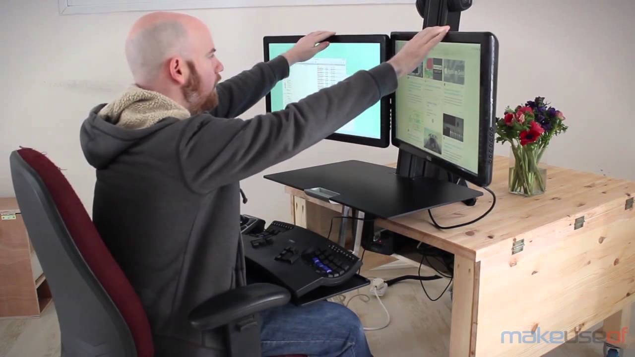 Ergotron WorkFit-S Dual с рабочей поверхностью Worksurface+