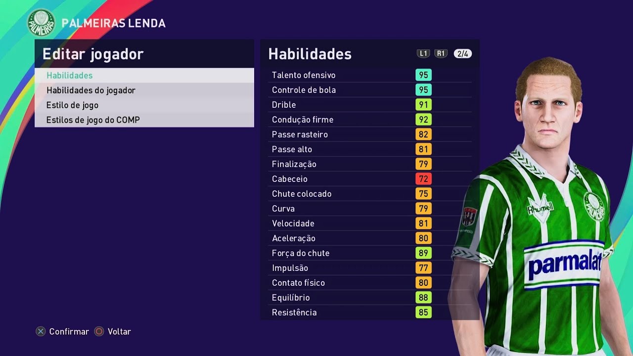 Criar Ademir da Guia Palmeiras Legend Pes 21 #pes #pes21 #pes22 #efootball22 #efootball21 #palmeiras