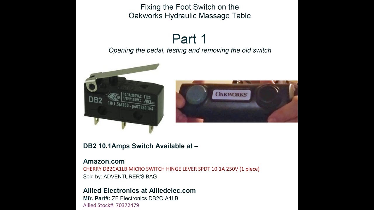 Part 1 - Fix Foot Pedal on Oakworks Massage Table
