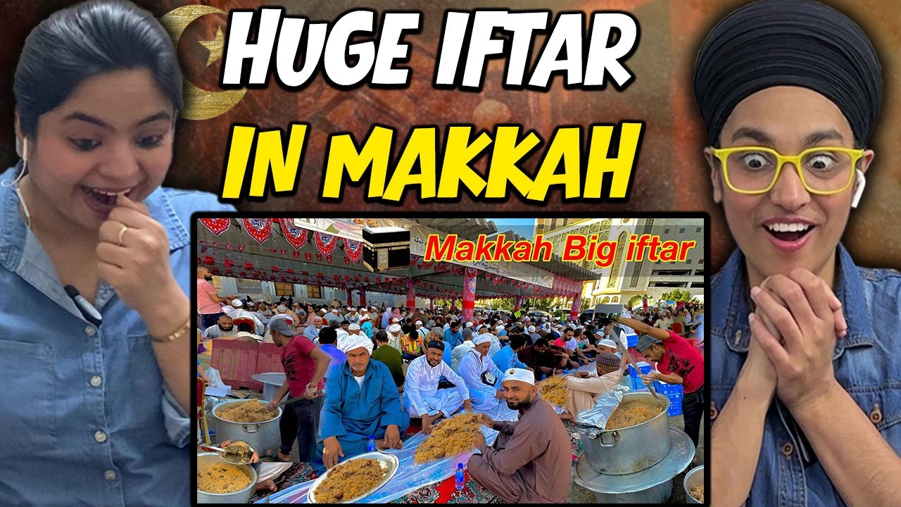 Indians Reaction to Big Roadside IFTAR in Makkah HuGE Roadside Iftar in Makkah Mutton Pulao