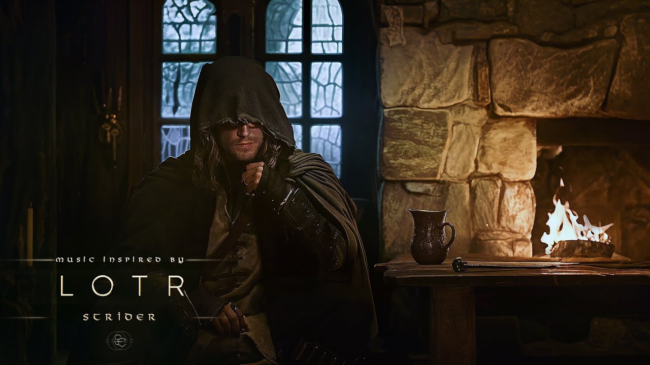 Strider – Rest by the Fire at the Prancing Pony | LOTR Fantasy Ambient Music
