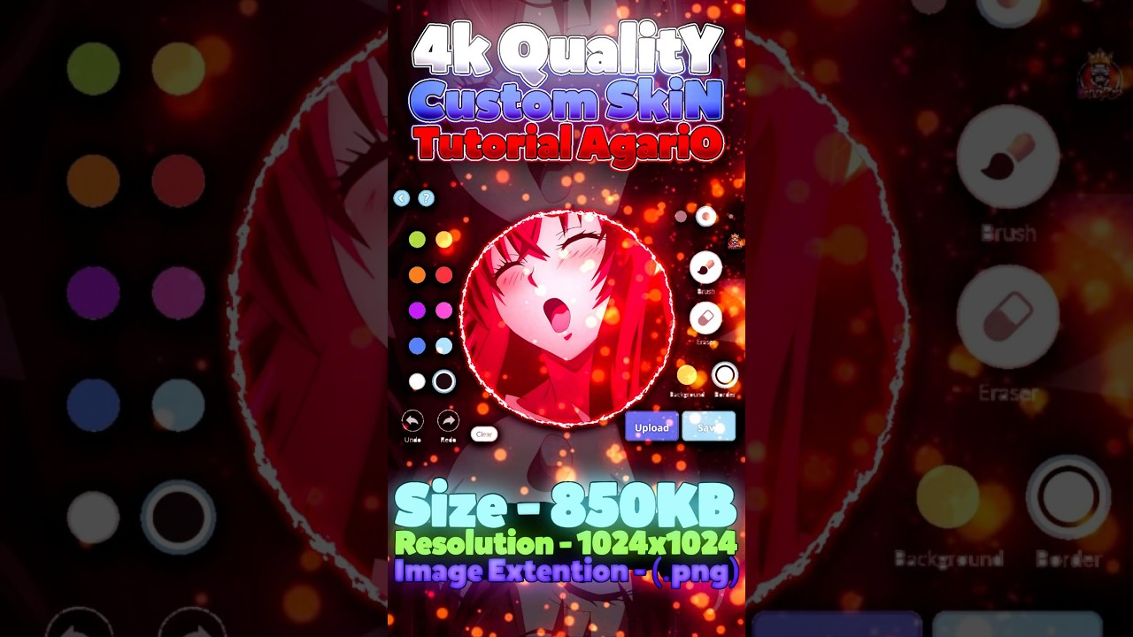 AGARIO CUSTOM SKIN TUTORIAL 2025 - HD QUALITY 800KB (AGARIO MOBILE) #agariomobile #agario