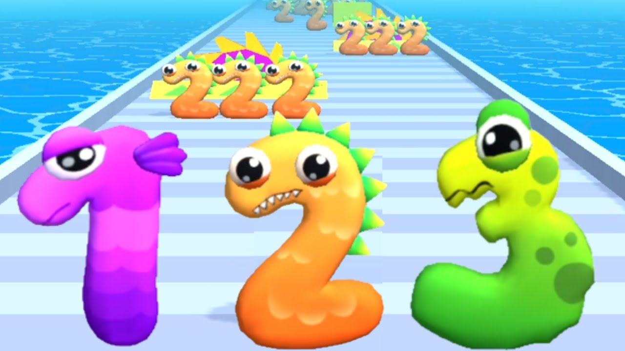 MERGE 'NUMBERJACKS' RUN | Number Run: Merge 3D Math Part 1 | Number Lore | Race Stack Master 0123