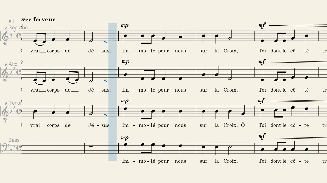 BASSE   Ô VRAI CORPS DE JÉSUS