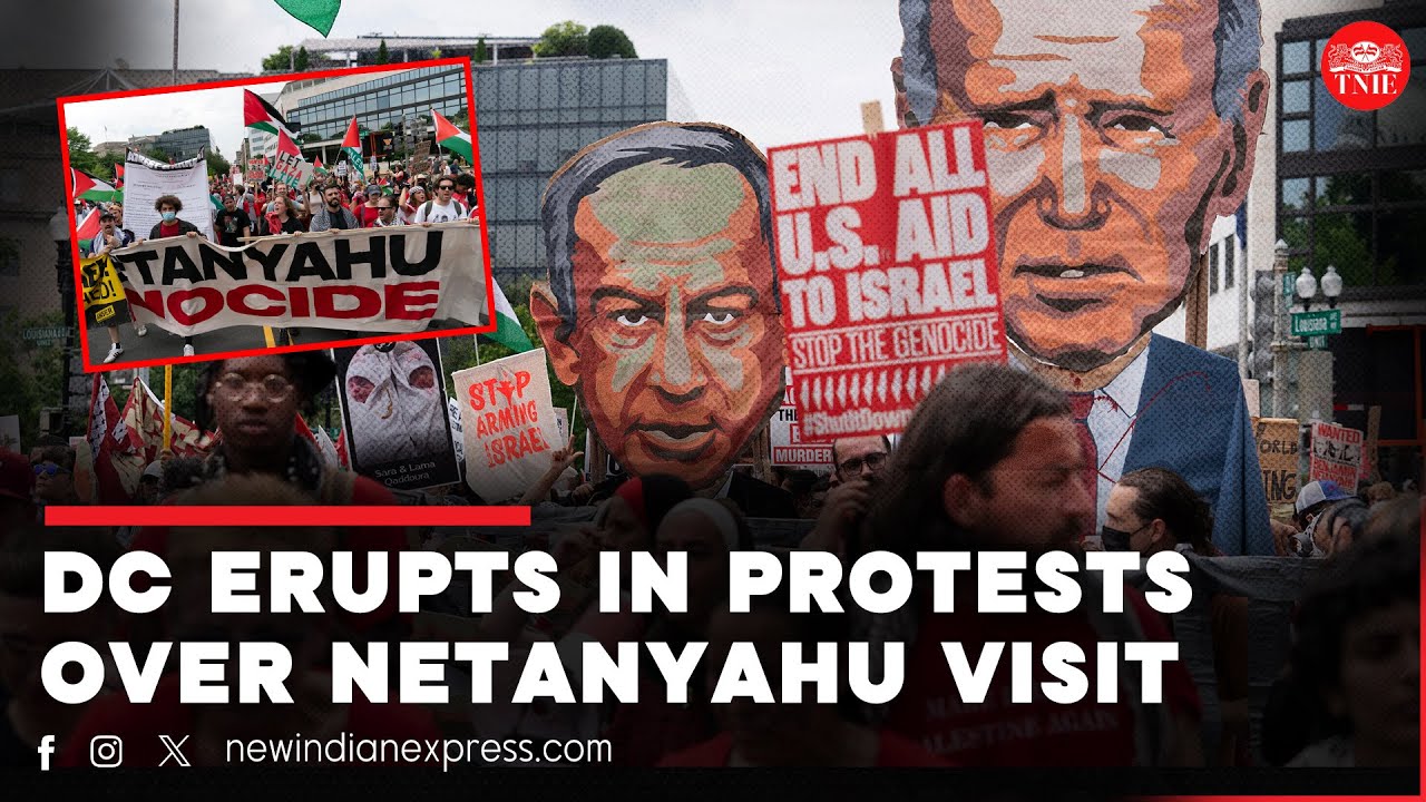 Netanyahu&rsquo;s US visit sparks massive protests in DC