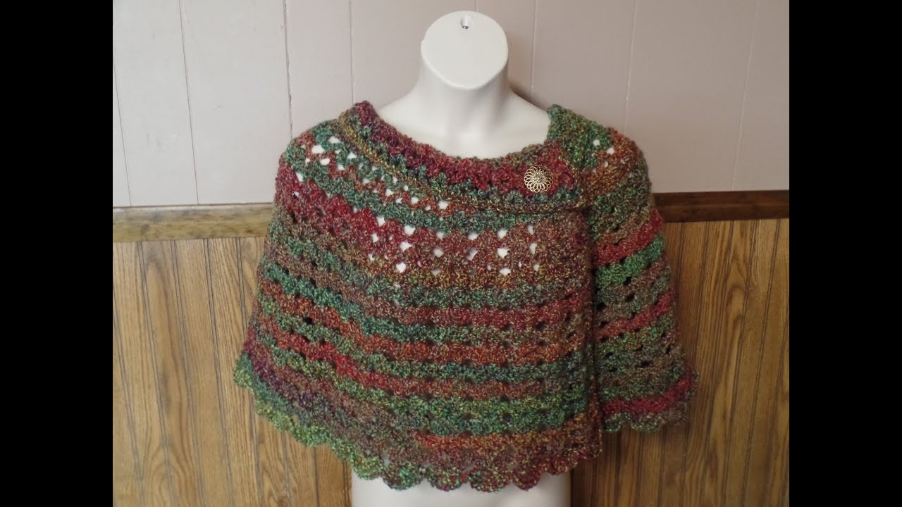 How to Crochet Womans Cozy Capelet Shawl Poncho Crochet TUTORIAL #256