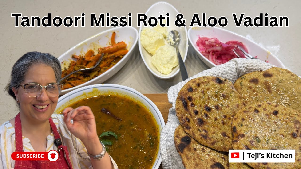Aloo Vadian (ਆਲੂ ਵੜੀਆਂ) & Tandoori Missi Roti in Oven | Dhaba Style Recipe at Home!