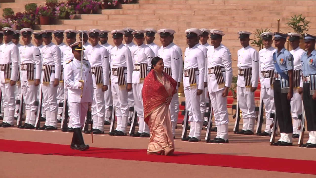 Ceremonial welcome of President Bidya Devi Bhandari of Federal Democratic Republic of Nepal