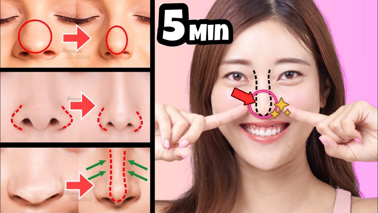 SLIM NOSE EXERCISES! Get Slimmer, Sharper, Higher Nose Naturally. Fix Fat Round Nose