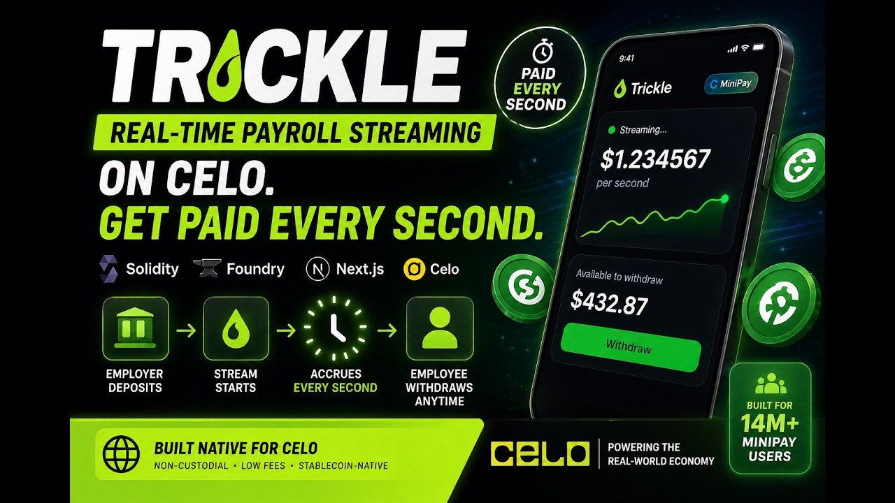 Trickle  ( Real-Time Payroll Streaming on Celo & MiniPay )