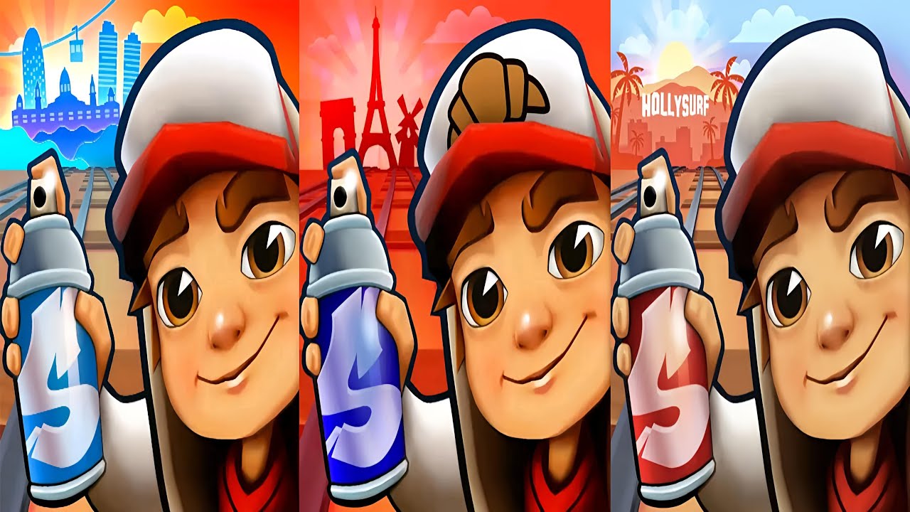 Subway Surfers : Barcelona 2022 🆚 Paris 2021 🆚 Hollywood 2024
