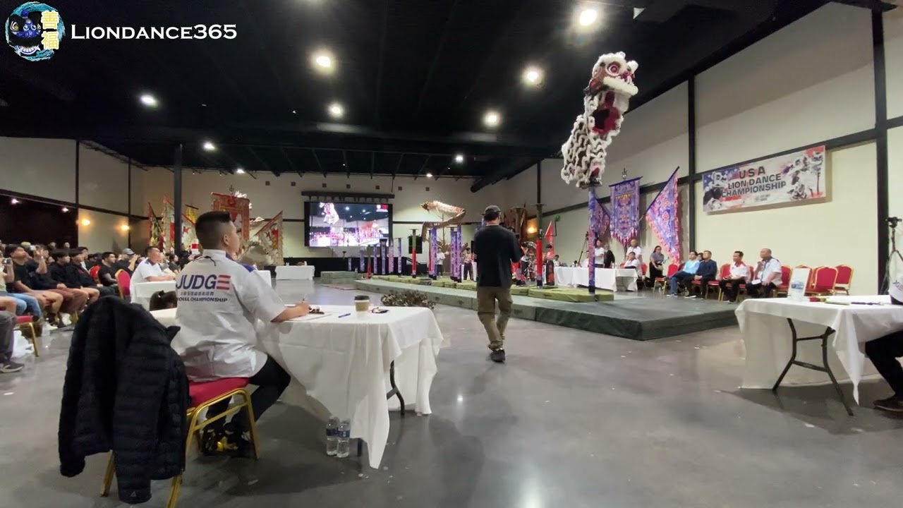 Leung's White Crane KSK (Team Black) - 2024 USA High Pole Lion Dance Championship