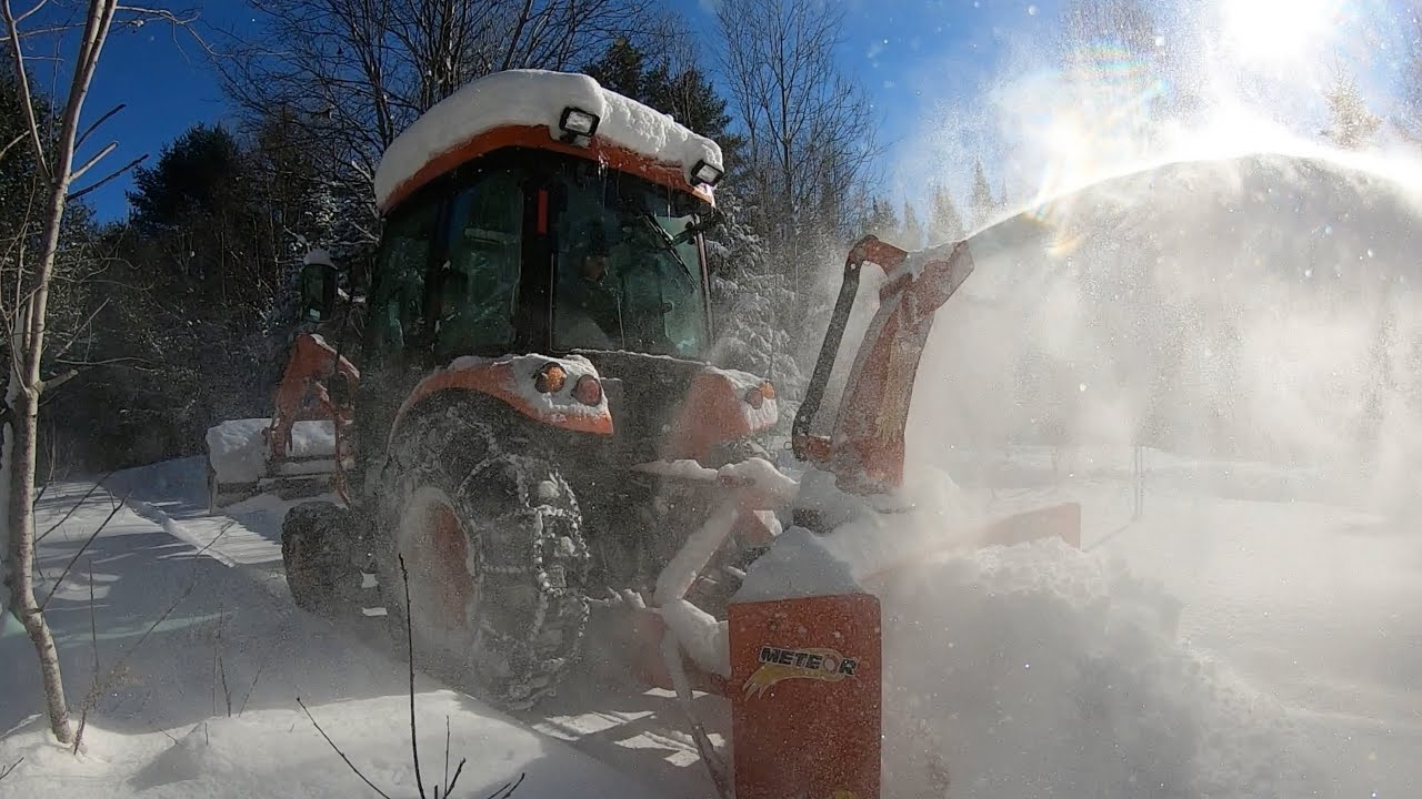 Tractor Snowblower Clears a Foot of Snow in One Pass