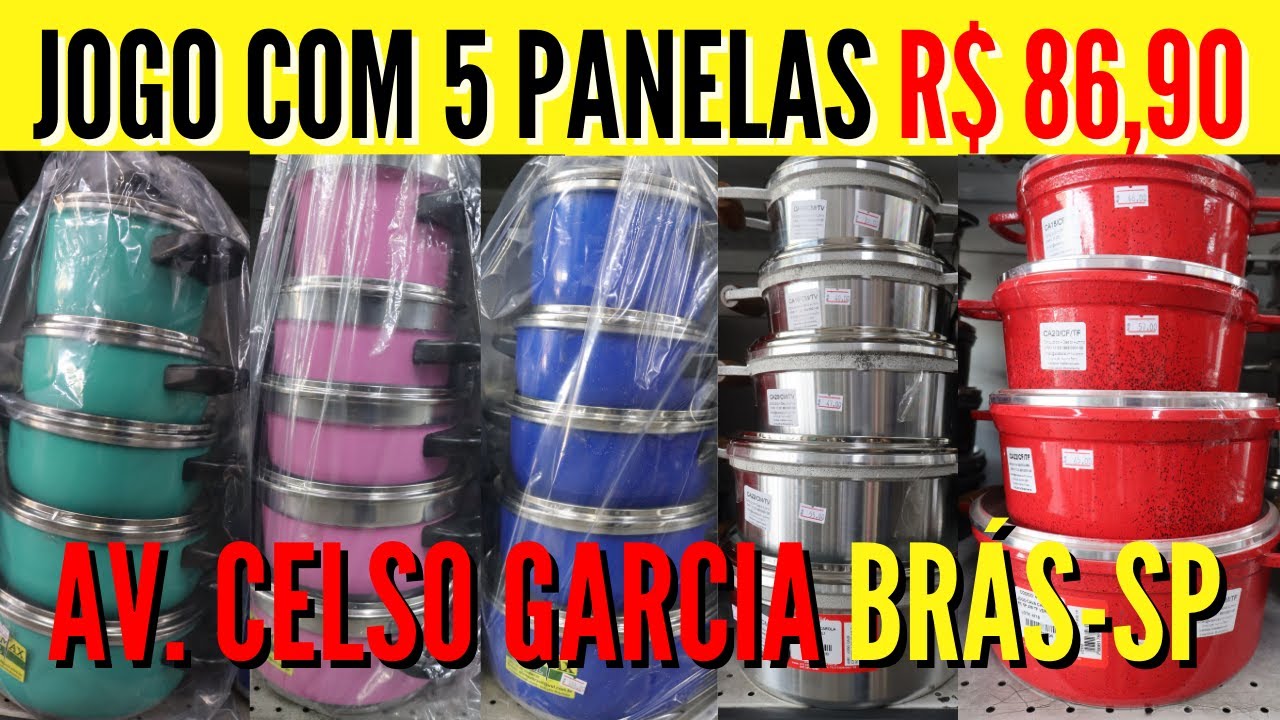 JOGO DE PANELAS R$86,90 LOJA DE FABRICA - BRÁS SP