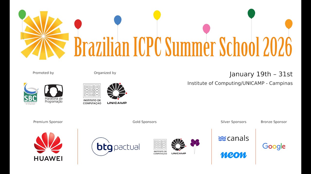 Brazilian ICPC Summer School 2026 - 19/01- Afternoon