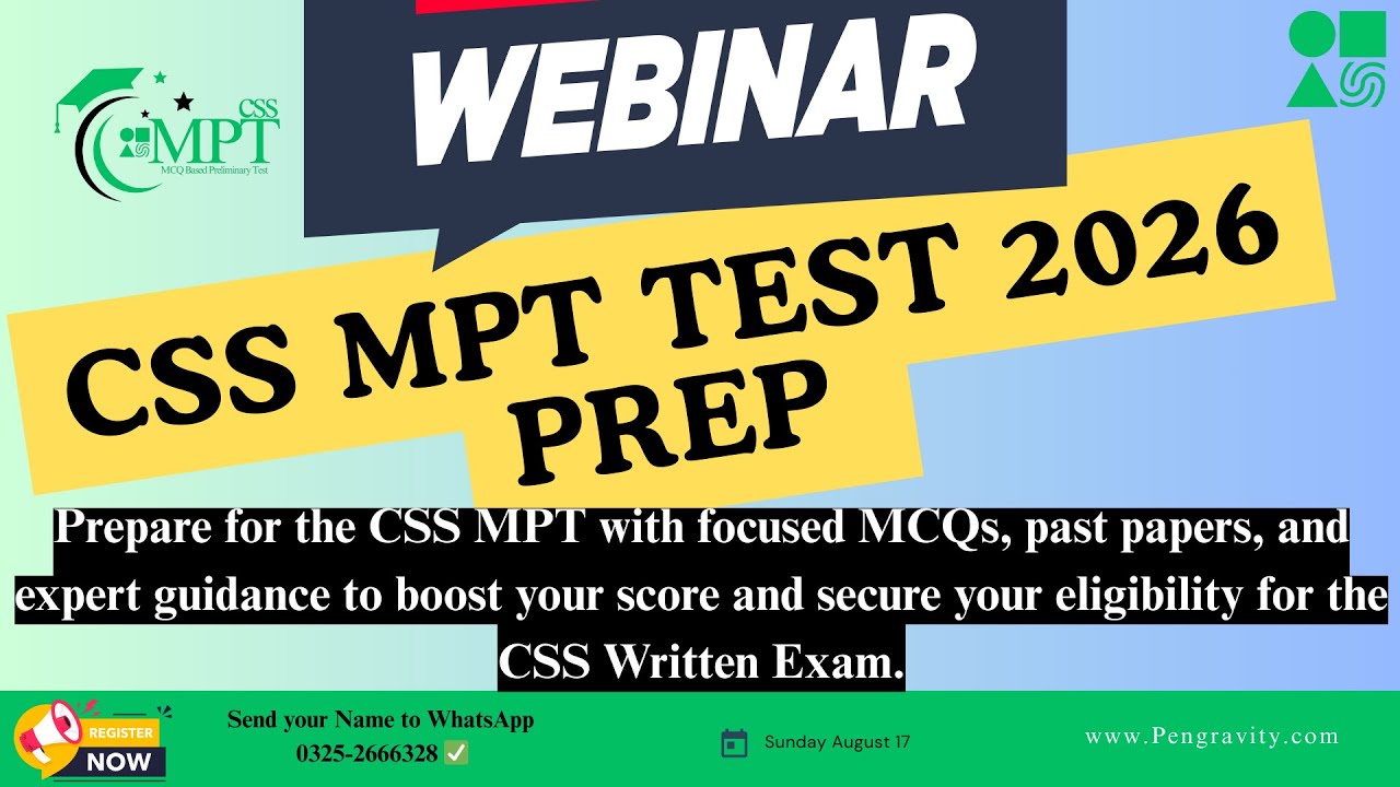 Pengravity Recorded Webinar | CSS MPT Exam 2026 Preparation | Team Pengravity