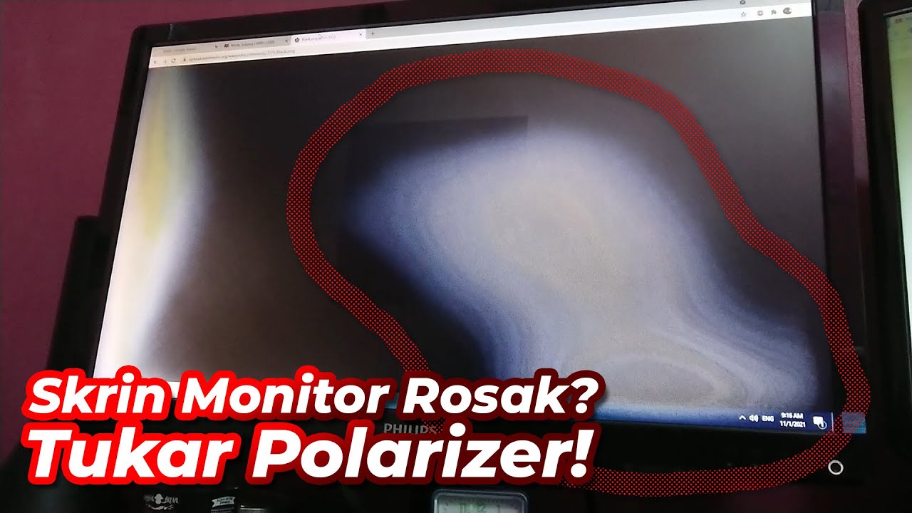 [ENG Sub] FIX! Tukar Polarizer Monitor (Replacing Monitor Polarizer)