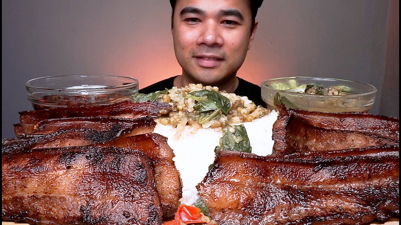 GRILLED PORK BELLY MUKBANG ASMR