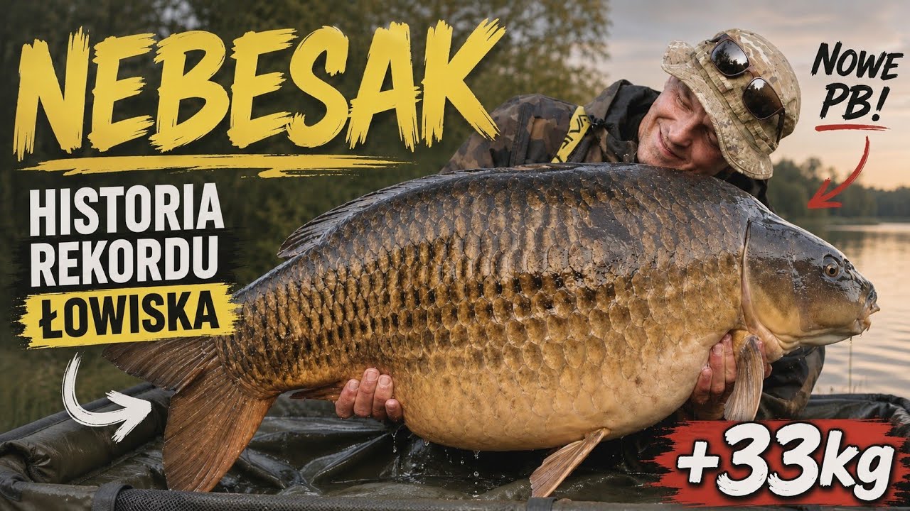 NEBESAK - KARP 33 KG !!!!!  historia rekordu łowiska