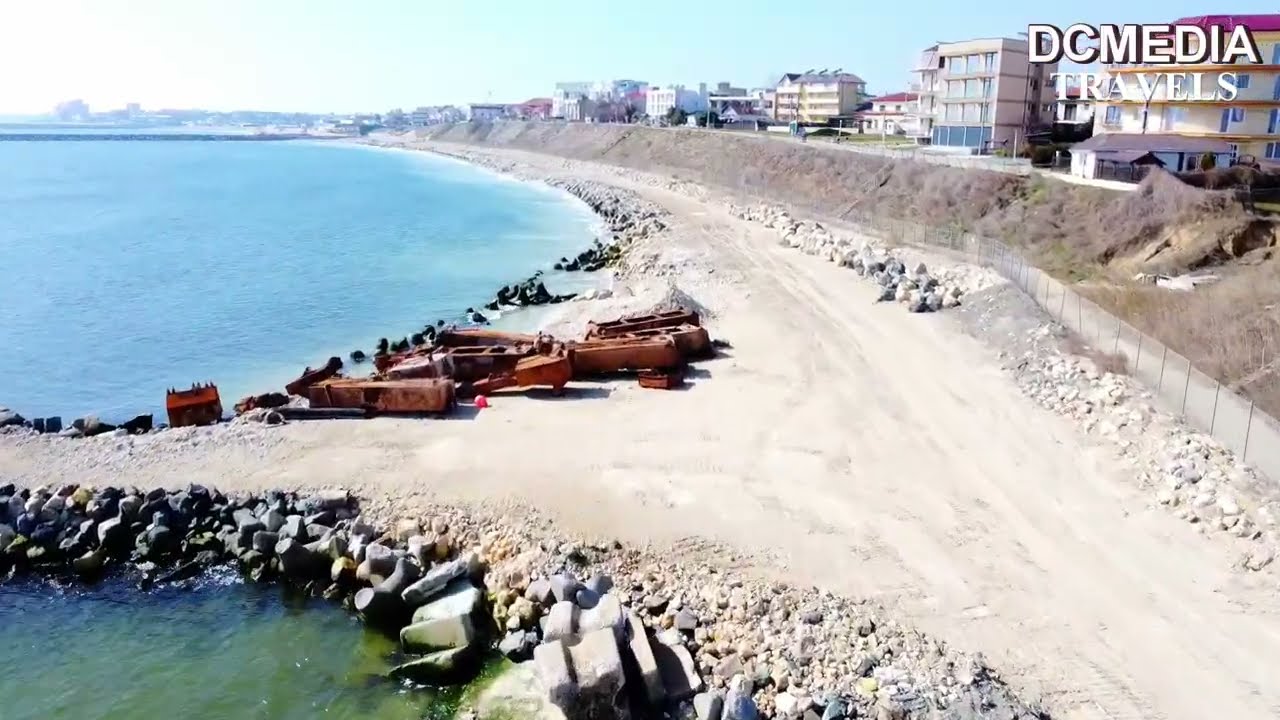 Plaja din Costinesti de la Nord la Sud Martie 2026