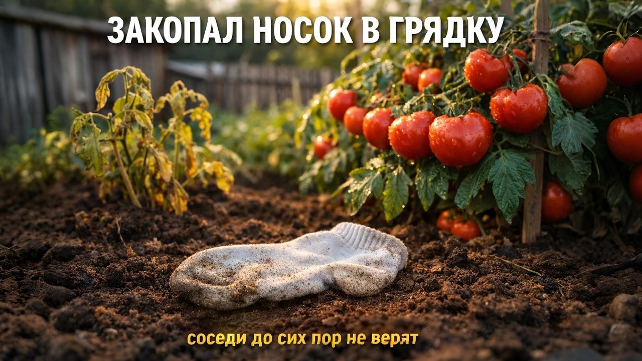 Никакой химии. Только старый носок и 6 вещей с кухни — помидоры как на выставке
