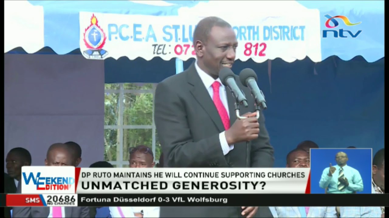 DP Ruto maintains he will continue supporting churches despite criticism
