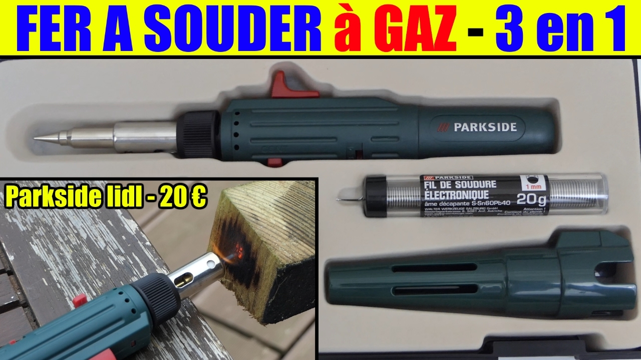 fer à souder à gaz lidl parkside présentation gas soldering iron gaslötkolben saldatore a gas