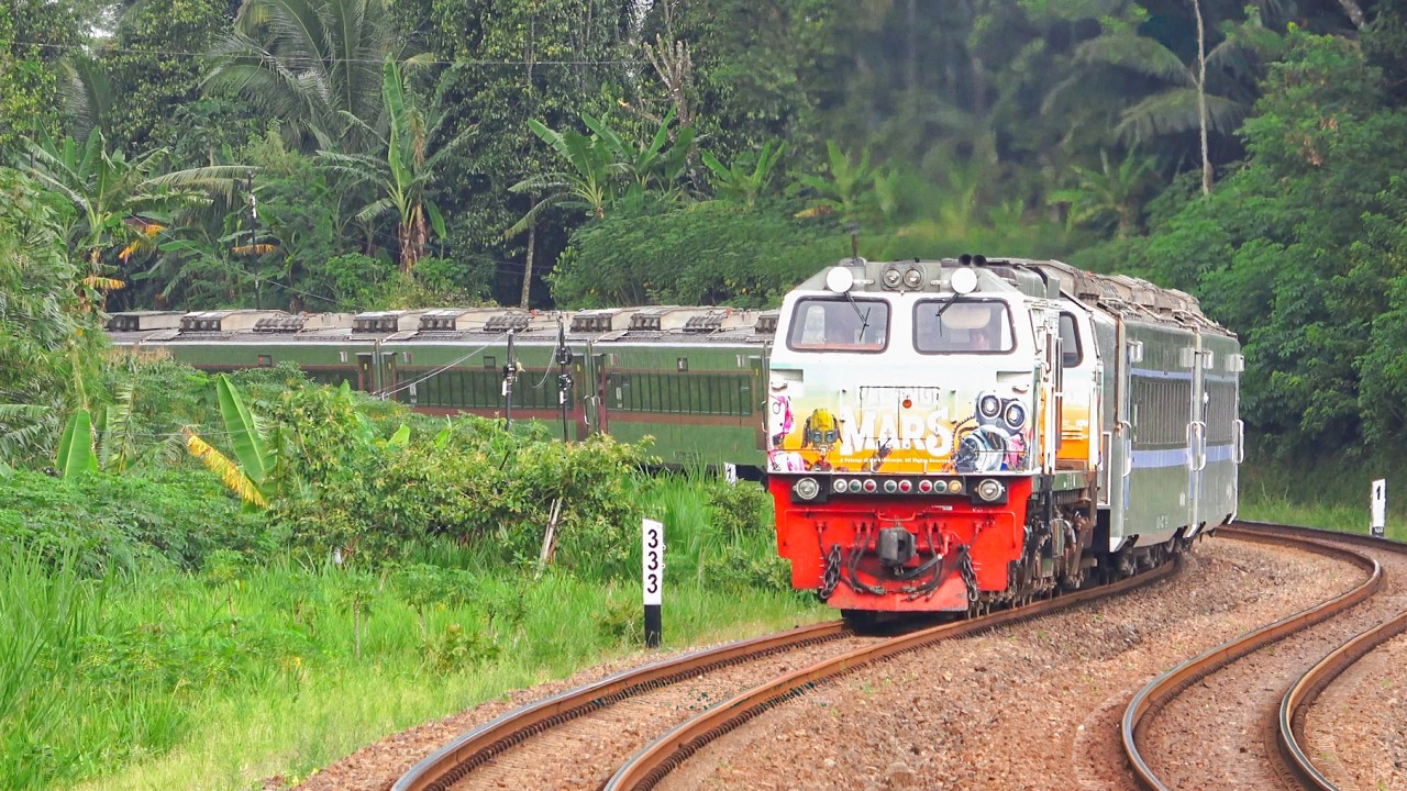 KERETA API PANJANG‼️ MENEMUKAN 27 KERETA API MELINTAS DI TIKUNGAN DAN PERLINTASAN