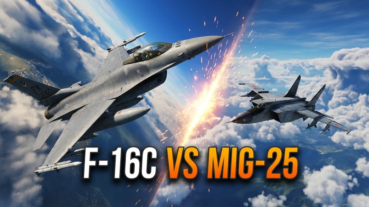DCS World: F-16C Viper vs MiG-25 Foxbat | BVR Interception & Dogfight