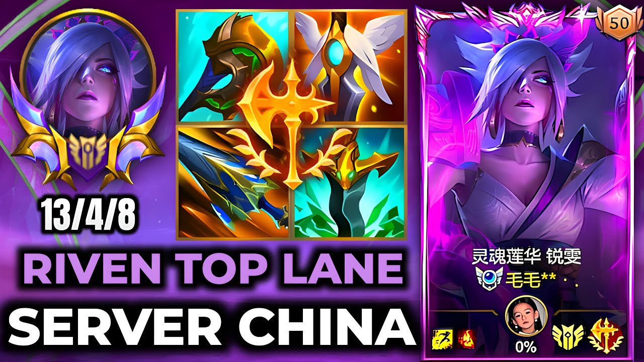 Riven Top Lane Wild Rift China - Build Runes Season 19 - Gameplay Spirit Blossom Riven