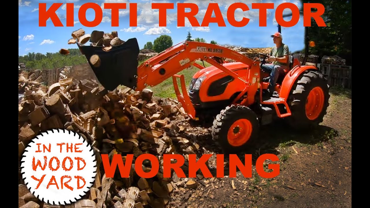 Kioti Tractor - Loading firewood chunks in cookie cage! - #361