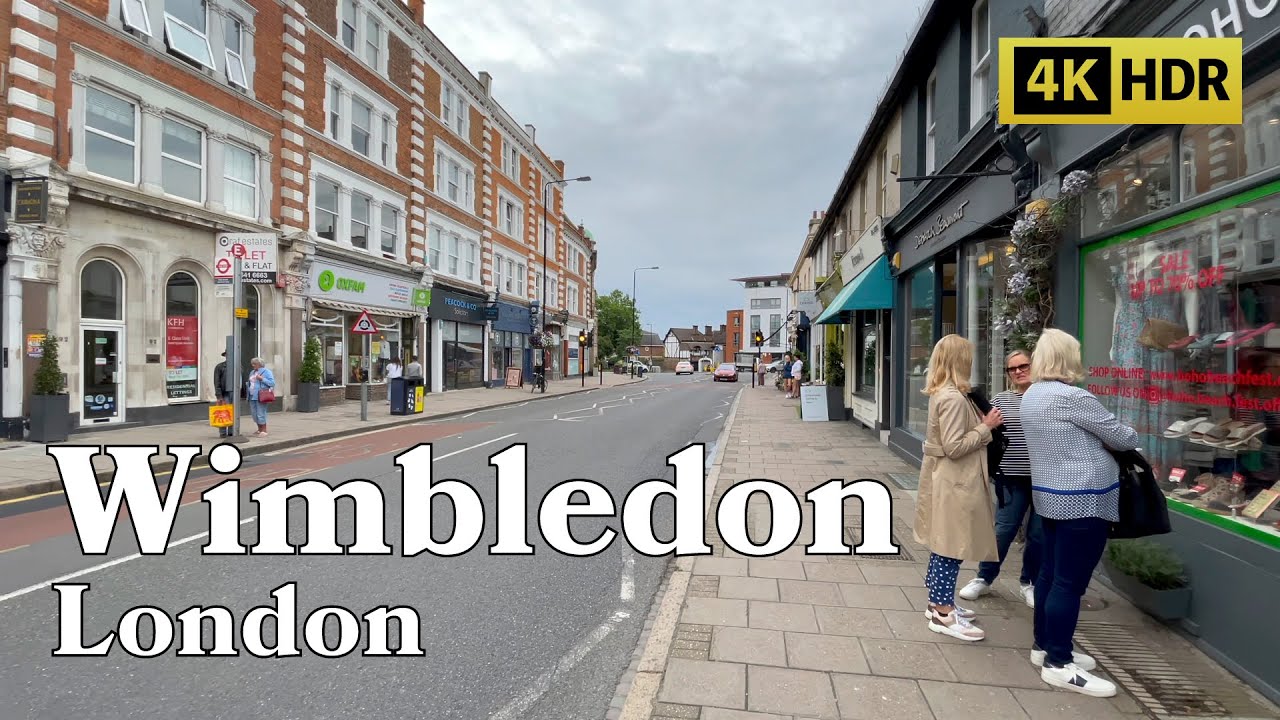 Walking around Wimbledon, Church Road, High Street, London Walking Tour 4K HDR