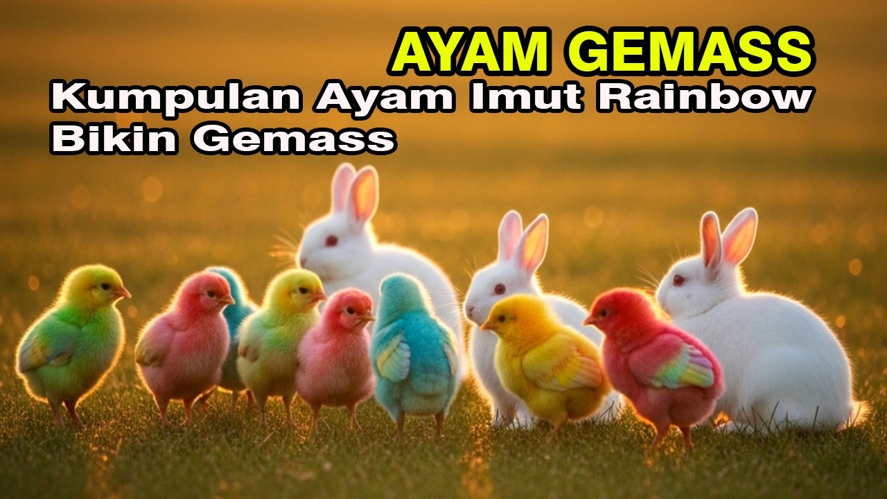 Ayam rainbow lucu,ayam warna warni gokil,Bebek & Kelinci Lucu terbaru#ayamgemass