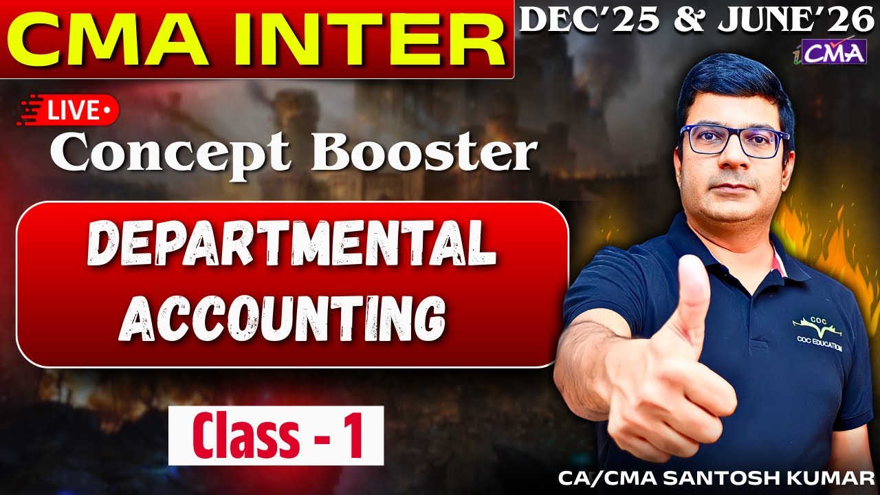 Class - 1 | Departmental Accounting | FA Concept Booster Batch |