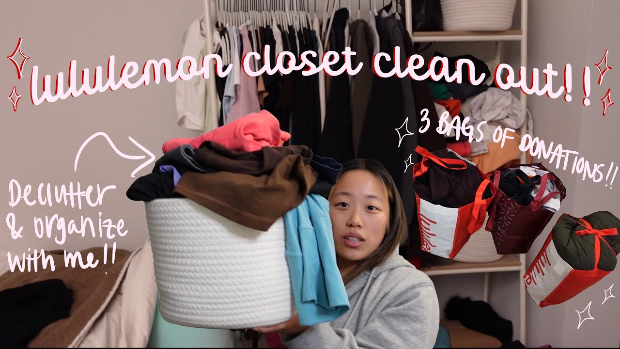 MOVING SERIES: lululemon closet reset/clean out || declutter with me 2024!! ✨🧺🧹