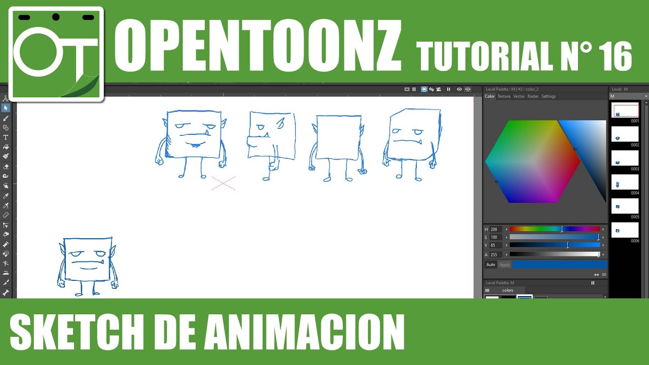 ВИДЕОУРОКИ OPENTOONZ 16 — НАБРОСОК АНИМАЦИОННОГО РИСУНКА