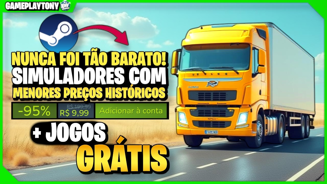 MEGA PROMO&Ccedil;&Atilde;O na Steam: simuladores no menor pre&ccedil;o hist&oacute;rico + 3 jogos gr&aacute;tis